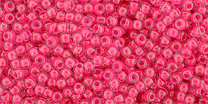 Toho 11/0 Round Japanese Seed Bead, #978, Luminous Neon Pink