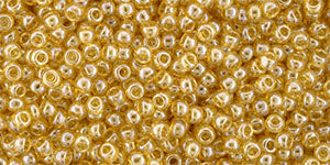 Toho 11/0 Round Japanese Seed Bead, #103B, Transparent Luster Med Topaz