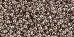Toho 11/0 Round Japanese Seed Bead, #1071, Inside Color Crystal/Antique Plum Lined, 13 grams