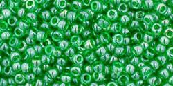 Toho 11/0 Round Japanese Seed Bead, TR11-108, Transparent Luster Lime Green - Barrel of Beads