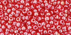 Toho 11/0 Round Japanese Seed Bead, #109C, Transparent Luster Ruby