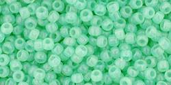 Toho 11/0 Round Japanese Seed Bead, TR11-1144, Milky Kiwi - Barrel of Beads