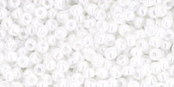 Toho 11/0 Round Japanese Seed Bead, #121, Opaque White Luster