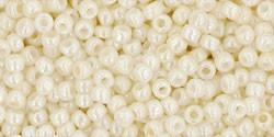 Toho 11/0 Round Japanese Seed Bead, TR11-122, Opaque Luster Navajo White - Barrel of Beads