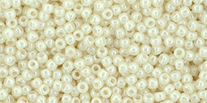 Toho 11/0 Round Japanese Seed Bead, #123L, Light Cream Opaque Luster