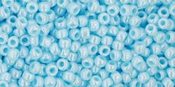 Toho 11/0 Round Japanese Seed Bead, TR11-124, Opaque Luster Pale Blue - Barrel of Beads