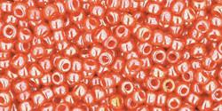 Toho 11/0 Round Japanese Seed Bead, TR11-129, Opaque Luster Pumpkin - Barrel of Beads