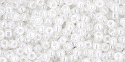 Toho 11/0 Round Japanese Seed Bead, #141, Ceylon Snowflake White