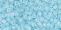 Toho 11/0 Round Japanese Seed Bead, TR11-143F, CeylonFrost Aqua - Barrel of Beads