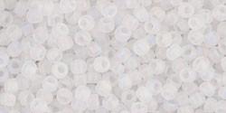Toho 11/0 Round Japanese Seed Bead, TR11-161F, Transparent AB Frost Crystal - Barrel of Beads