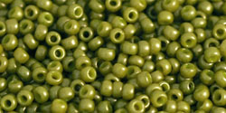 Toho 11/0 Round Japanese Seed Bead, #1624F, Matte Opaque Pea Green