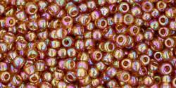 Toho 11/0 Round Japanese Seed Bead, TR11-162C, Transparent AB Topaz - Barrel of Beads