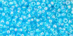 Toho 11/0 Round Japanese Seed Bead, TR11-163, Transparent AB Aqua - Barrel of Beads