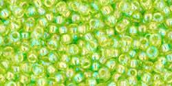 Toho 11/0 Round Japanese Seed Bead, TR11-164, Transparent AB Lime Green - Barrel of Beads