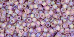 Toho 11/0 Round Japanese Seed Bead, TR11-166BF, Transparent AB Frost Medium Amethyst - Barrel of Beads