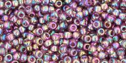 Toho 11/0 Round Japanese Seed Bead, TR11-166B, Transparent AB Medium Amethyst - Barrel of Beads