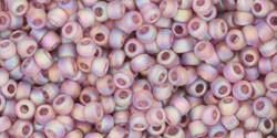 Toho 11/0 Round Japanese Seed Bead, TR11-166F, Transparent AB Frost Light Amethyst - Barrel of Beads