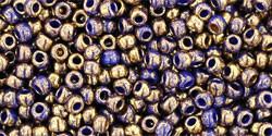 Toho 11/0 Round Japanese Seed Bead, TR11-1701, Gilded Marble Blue - Barrel of Beads