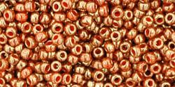 Toho 11/0 Round Japanese Seed Bead, TR11-1707, Gilded Marble Orange - Barrel of Beads