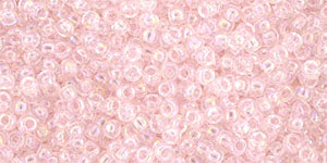 Toho 11/0 Round Japanese Seed Bead, #171L, Transparent Rainbow Lt Ballerina Pink