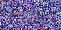 Toho 11/0 Round Japanese Seed Bead, TR11-181, Inside Color AB Crystal/Tanzanite Lined - Barrel of Beads