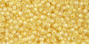 Toho 11/0 Round Japanese Seed Bead, #1846, IC Transparent Rainbow Orange Creamcicle-Lined