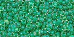 Toho 11/0 Round Japanese Seed Bead, TR11-187, Inside Color Crystal/Shamrock Lined - Barrel of Beads