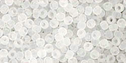 Toho 11/0 Round Japanese Seed Bead, TR11-1F, Transparent Frost Crystal - Barrel of Beads