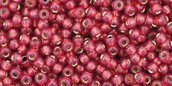 Toho 11/0 Round Japanese Seed Bead, TR11-2113, Silver Lined Milky Pomegranate - Barrel of Beads