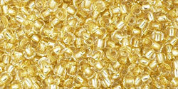Toho 11/0 Round Japanese Seed Bead, #2151S, Silver Lined Light Golden Amber
