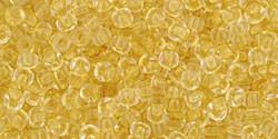 Toho 11/0 Round Japanese Seed Bead, TR11-2151, Inside Color Crystal Yellow - Barrel of Beads