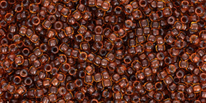 Toho 11/0 Round Japanese Seed Bead, #2152, IC Yellow/Brown Lined