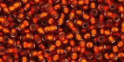 Toho 11/0 Round Japanese Seed Bead, TR11-2208, Silver Lined Burnt Orange - Barrel of Beads