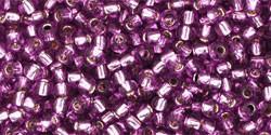 Toho 11/0 Round Japanese Seed Bead, TR11-2219, Silver Lined Light Grape - Barrel of Beads