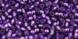 Toho 11/0 Round Japanese Seed Bead, #2224, Silver Lined Purple