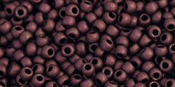 Toho 11/0 Round Japanese Seed Bead, #222F, Frosted Dk Bronze