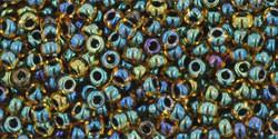Toho 11/0 Round Japanese Seed Bead, TR11-244, Inside Color Topaz/Midnight Bl - Barrel of Beads