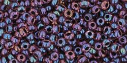 Toho 11/0 Round Japanese Seed Bead, TR11-251, Inside Color Luster Light Amethyst/Jet Lined - Barrel of Beads