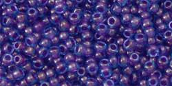 Toho 11/0 Round Japanese Seed Bead, TR11-252, Inside Color Aqua/Purple Lined - Barrel of Beads