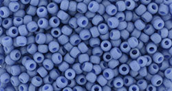 Toho 11/0 Round Japanese Seed Bead, #2606F, Semi Glazed Soft Blue, 13 grams