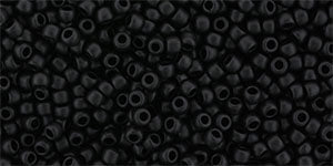 Toho 11/0 Round Japanese Seed Bead, #2612F, Semi-Glazed Black