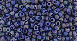 Toho 11/0 Round Japanese Seed Bead, #2637F, Semi Glazed Rainbow Navy Blue