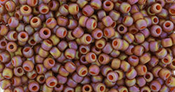 Toho 11/0 Round Japanese Seed Bead, #2640F, Semi Glazed Rainbow Burnt Orange