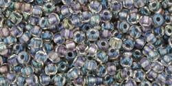 Toho 11/0 Round Japanese Seed Bead, TR11-266, Inside Color Gold Luster Crystal/Opaque Gray - Barrel of Beads