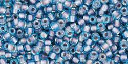 Toho 11/0 Round Japanese Seed Bead, TR11-277, Inside Color Aqua/Lavender Lined - Barrel of Beads