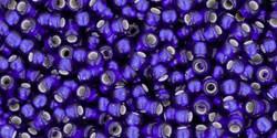 Toho 11/0 Round Japanese Seed Bead, TR11-28DF, Silver Lined Frost Cobalt - Barrel of Beads