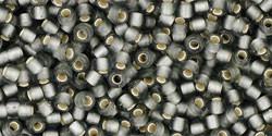 Toho 11/0 Round Japanese Seed Bead, TR11-29BF, Silver Lined Frost Gray - Barrel of Beads