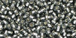 Toho 11/0 Round Japanese Seed Bead, TR11-29B, Silver Lined Gray - Barrel of Beads
