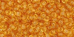 Toho 11/0 Round Japanese Seed Bead, TR11-2B, Transparent Medium Amber - Barrel of Beads