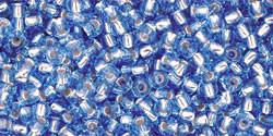 Toho 11/0 Round Japanese Seed Bead, TR11-33, Silver Lined Light Sapphire - Barrel of Beads